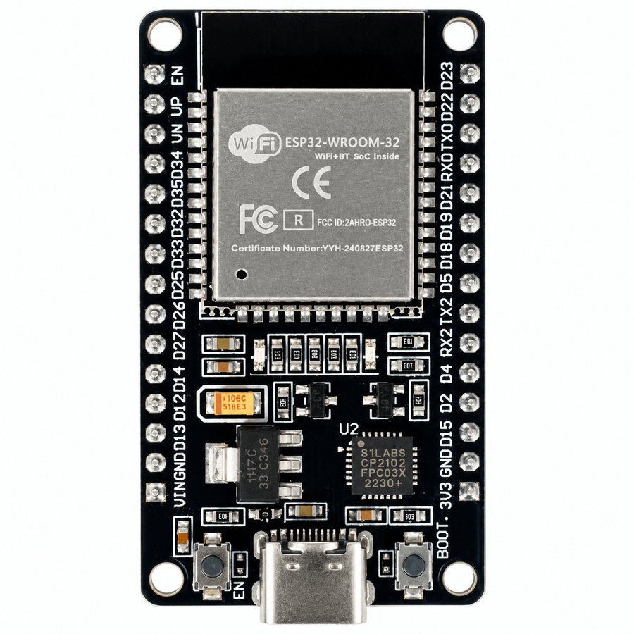 ESP32 WiFi + Bluetooth Development Board (30-Pin USB Type-C)