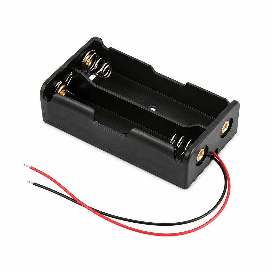 18650 × 2 Battery Holder with Wire Leads (7.4V)