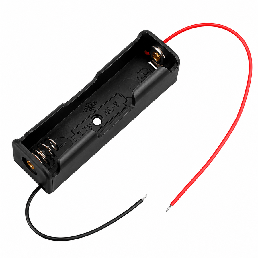 18650 Single Cell Battery Holder with Wire Leads