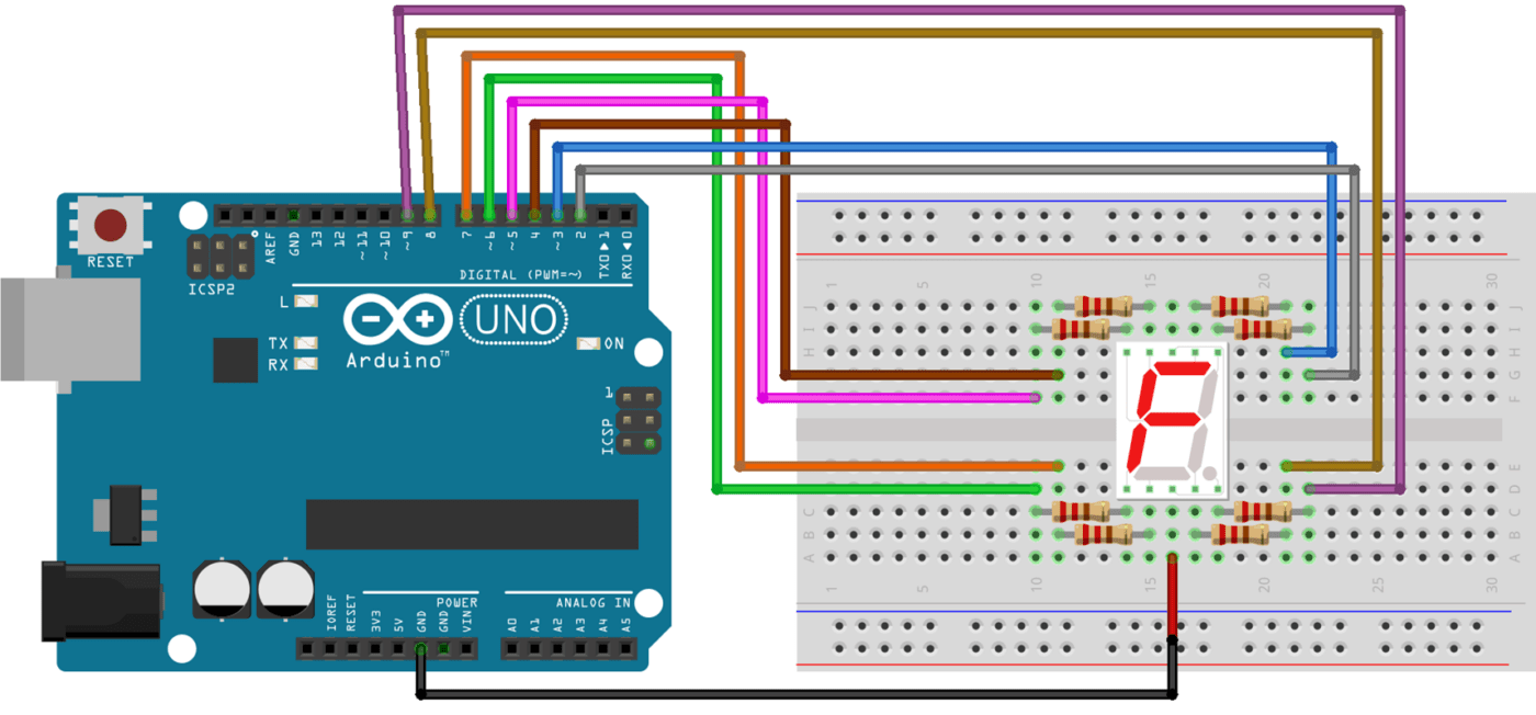 Arduino Lesson 14 - 7 Segment දර්ශක භාවිතා කිරිම. - thingerbits