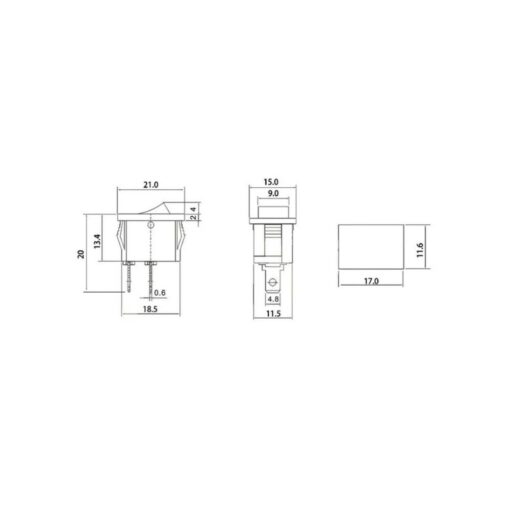 Red Mini Small On/Off Rocker Switch - Image 3