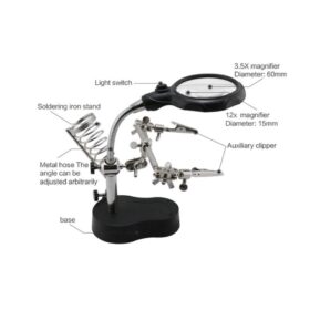 Helping Hand Magnifier LED Light with Soldering Stand (Good Quality) - Image 3