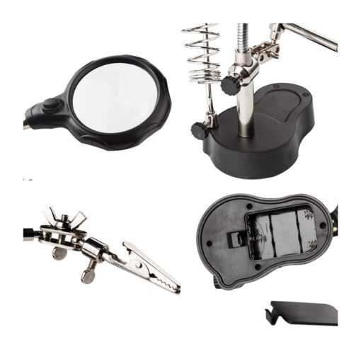 Helping Hand Magnifier LED Light with Soldering Stand (Good Quality) - Image 2