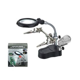 Helping Hand Magnifier LED Light with Soldering Stand (Good Quality)